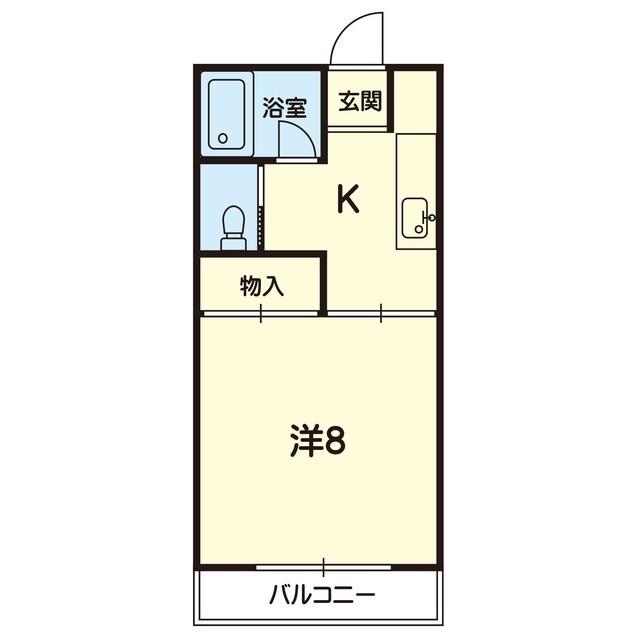 上水前寺Kビル(1K/3階)の間取り写真