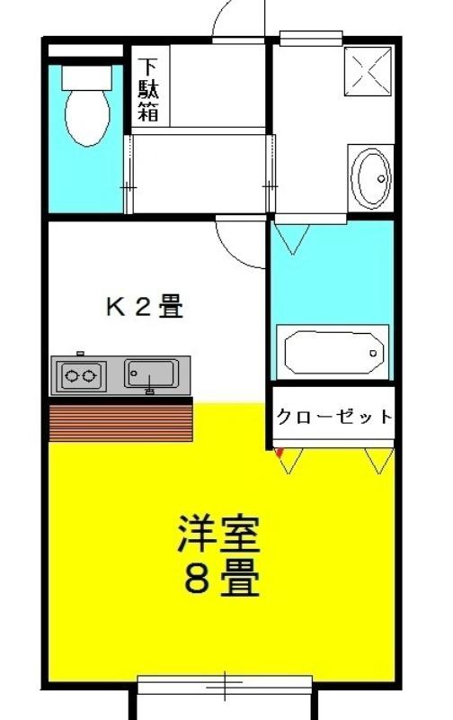 シャングリラ(ワンルーム/1階)の間取り写真