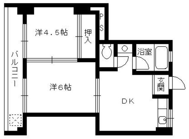 新谷ビル(2DK/4階)の間取り写真