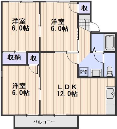 ゼフィール芳泉(3LDK/1階)の間取り写真