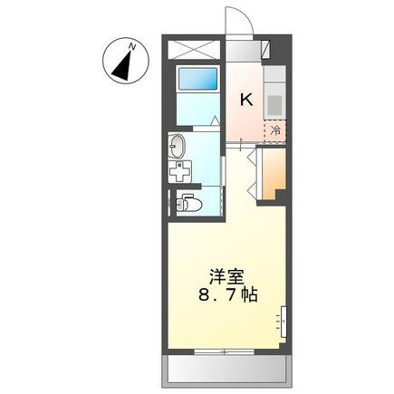 リバレイン東原(1K/3階)の間取り写真