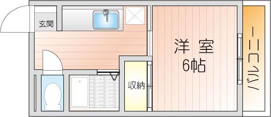 藤原ハイツ(1K/3階)の間取り写真