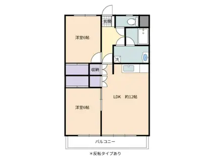 レクトK(2LDK/7階)の間取り写真