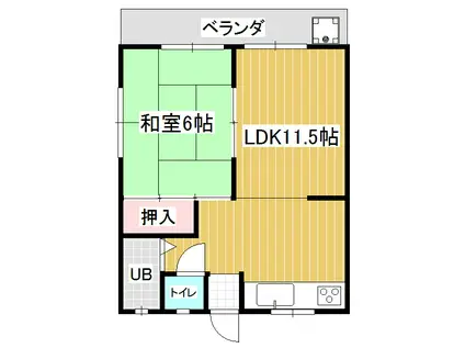 サワサキAP(1LDK/2階)の間取り写真