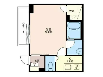 フォレスト南流山(1K/1階)の間取り写真