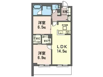 カーネル(2LDK/3階)の間取り写真