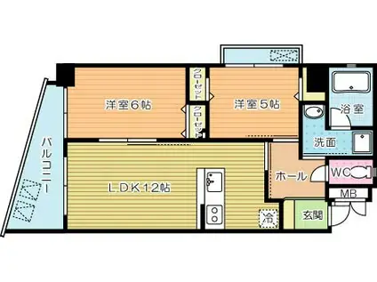 フェリーチェ中井けやき通(2LDK/5階)の間取り写真