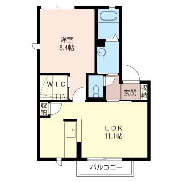レグレスM(1LDK/2階)の間取り写真
