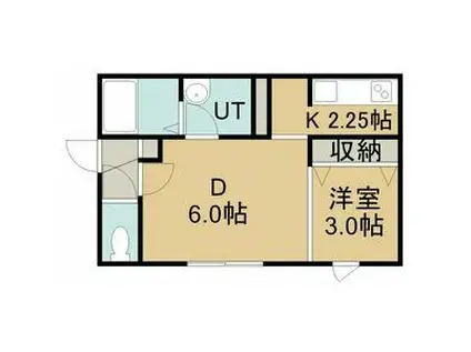 HOT PROMENADE(1DK/1階)の間取り写真