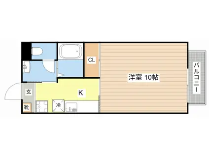 ZERO(1K/1階)の間取り写真