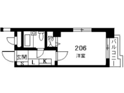 フォーレスト・ナミキ(1K/2階)の間取り写真