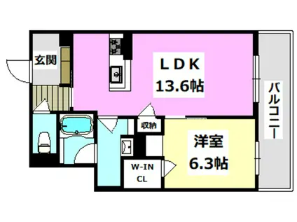シャーメゾンステージ茨木春日(1LDK/3階)の間取り写真