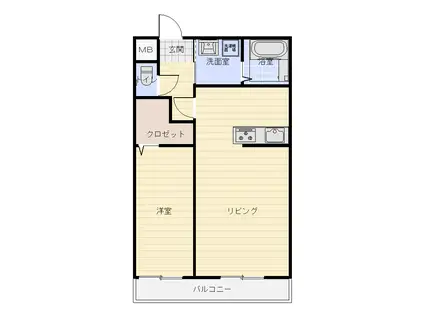 プレゾン平田(1LDK/4階)の間取り写真