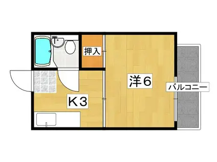 フォーブル大多喜(1K/2階)の間取り写真