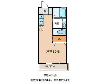 CASA D 諏訪町(ワンルーム/2階)の間取り写真