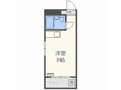 パーム南福岡(ワンルーム/4階)の間取り写真