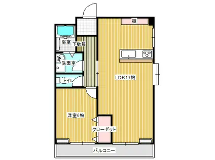 田園清水マンション(1LDK/2階)の間取り写真