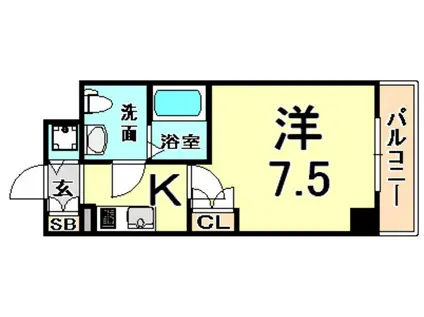 エス・キュート尼崎II(1K/9階)の間取り写真