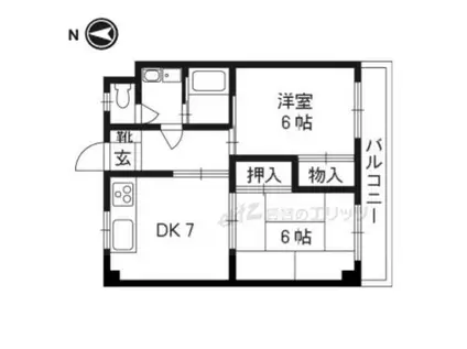 ロイヤル暁(2LDK/4階)の間取り写真