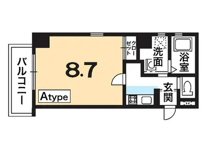 ケアステーションKYOTO(ワンルーム/3階)の間取り写真
