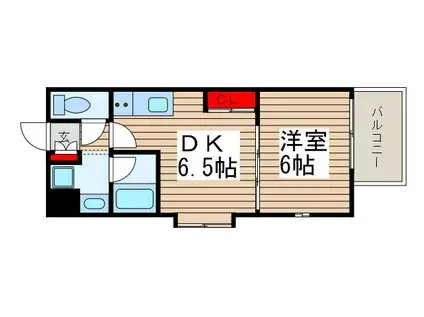 アーク松戸レジデンス(1DK/4階)の間取り写真