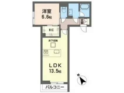 シャーメゾンテラス B棟(1LDK/1階)の間取り写真