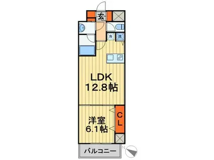 KDX千葉中央レジデンス(1LDK/14階)の間取り写真