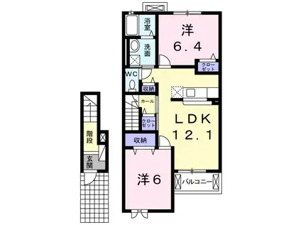 メゾン ボヌ-ルII(2LDK/2階)の間取り写真