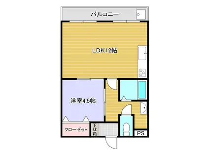 ハイツ晴斗VII(1LDK/3階)の間取り写真