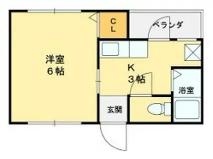 増田マンション(1K/3階)の間取り写真
