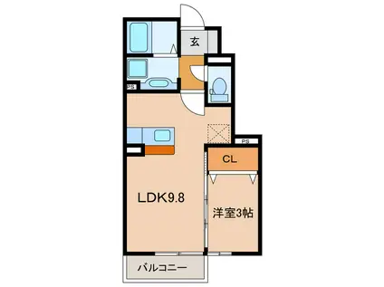 メゾンHANAZAWA(1LDK/1階)の間取り写真
