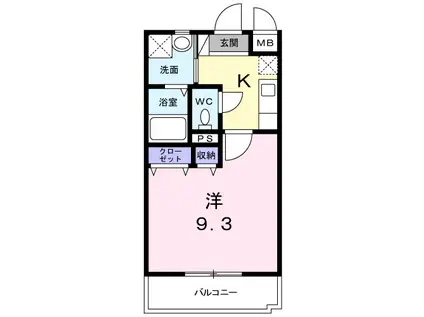 メゾン ド ブシヤ(1K/2階)の間取り写真