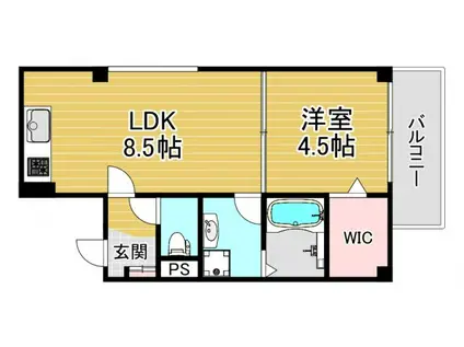 GRACIA西九条(1LDK/4階)の間取り写真