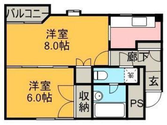 エルム20(2K/3階)の間取り写真