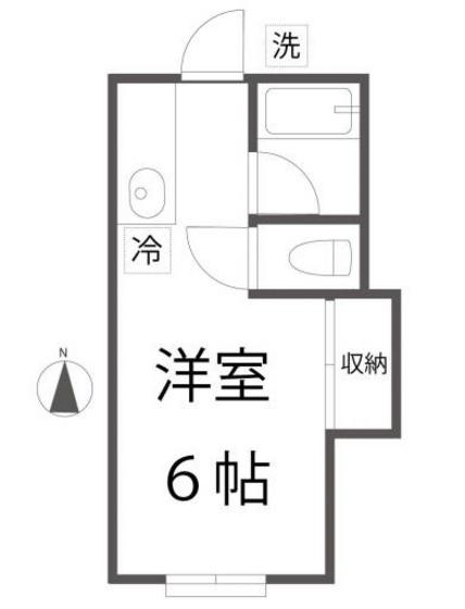 コーポレイバン(1K/2階)の間取り写真
