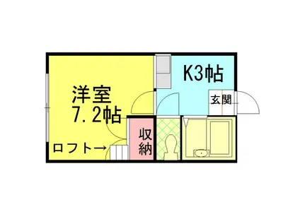 コーポ千木(1K/2階)の間取り写真