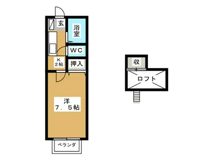 コーポ愛(1K/1階)の間取り写真