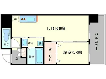 アーバネックス北堀江II(1LDK/5階)の間取り写真