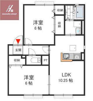 エルムンド(2LDK/2階)の間取り写真