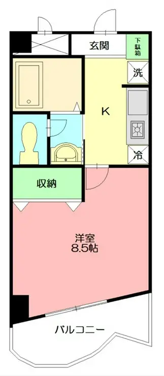 グランドワン 4階階 間取り