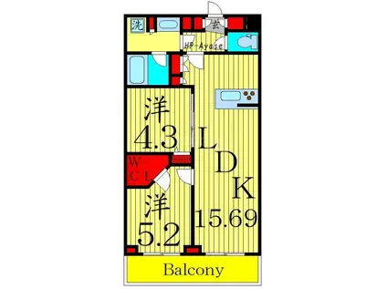 SPコート保塚町(2LDK/5階)の間取り写真