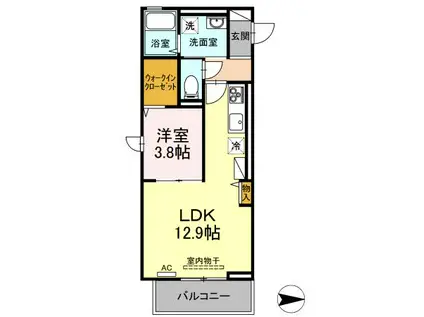 スフィーダ(1LDK/3階)の間取り写真