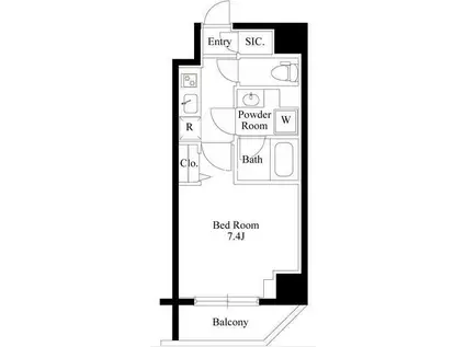 PASEO上野御徒町(1K/2階)の間取り写真