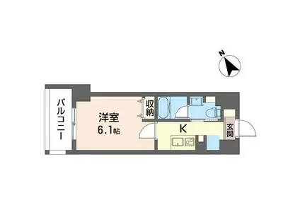 エスティメゾン西横浜(1K/2階)の間取り写真