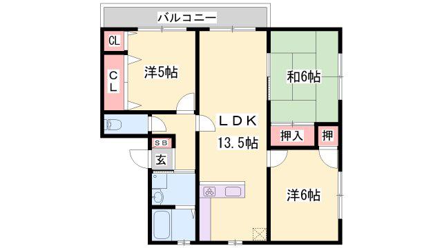 コーポエム・エヌ・中島(3LDK/2階)の間取り写真