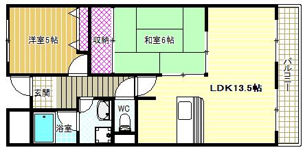 エクセレンス(2LDK/3階)の間取り写真