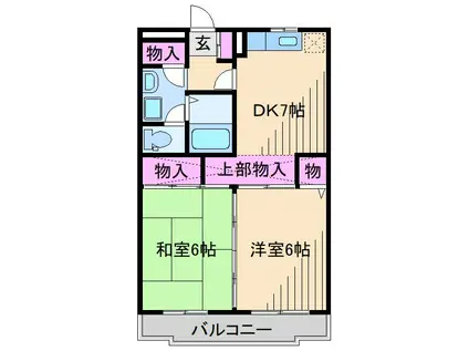 サンフレア北寺尾(2DK/1階)の間取り写真