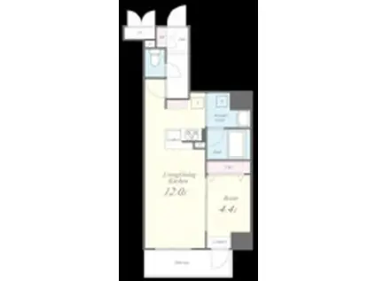 ラフィット松屋町(1LDK/7階)の間取り写真