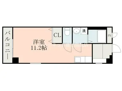 AXIS薬師(ワンルーム/2階)の間取り写真