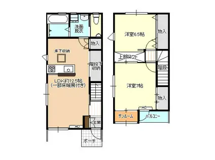 ファイン向新庄(2LDK/1階)の間取り写真